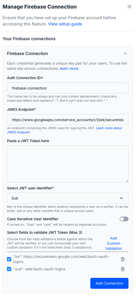 Firebase Connection